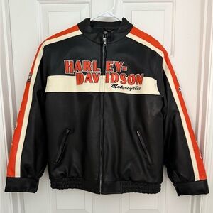 Women’s Harley-Davidson Black and Orange Leather Jacket